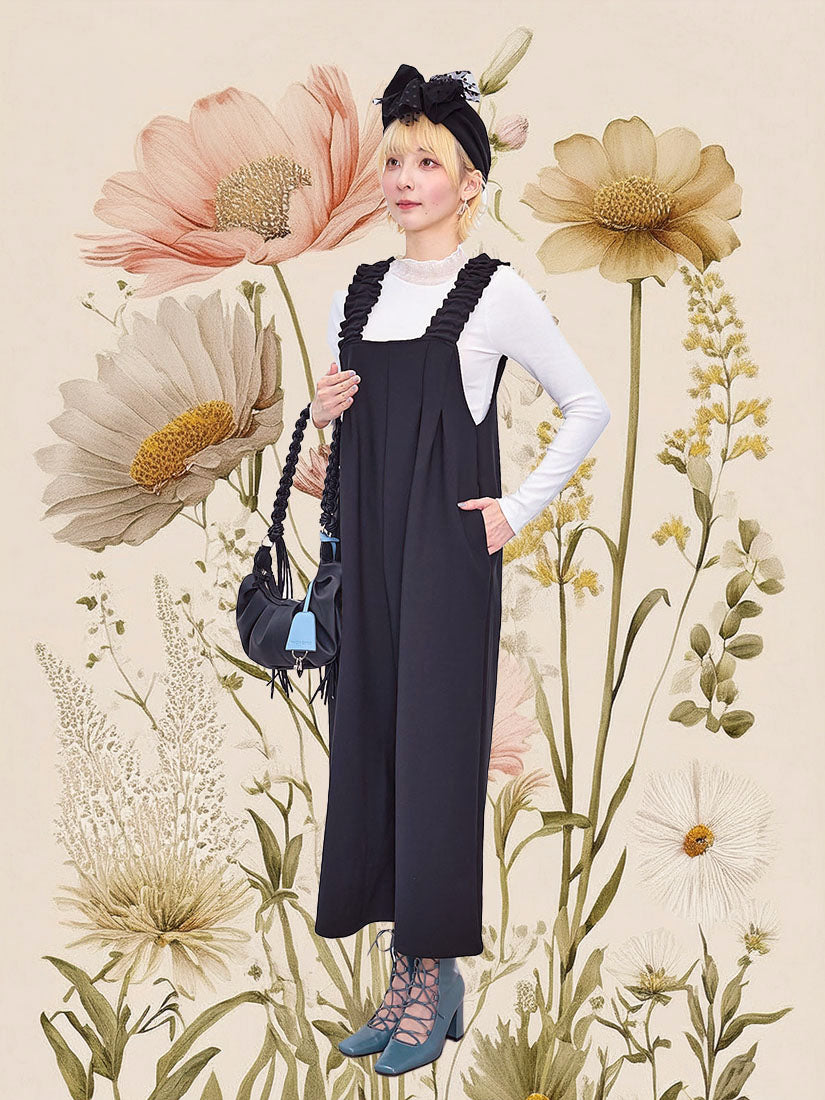 Ruffle Strap Pleated Front Jumpsuit (2 Colours)