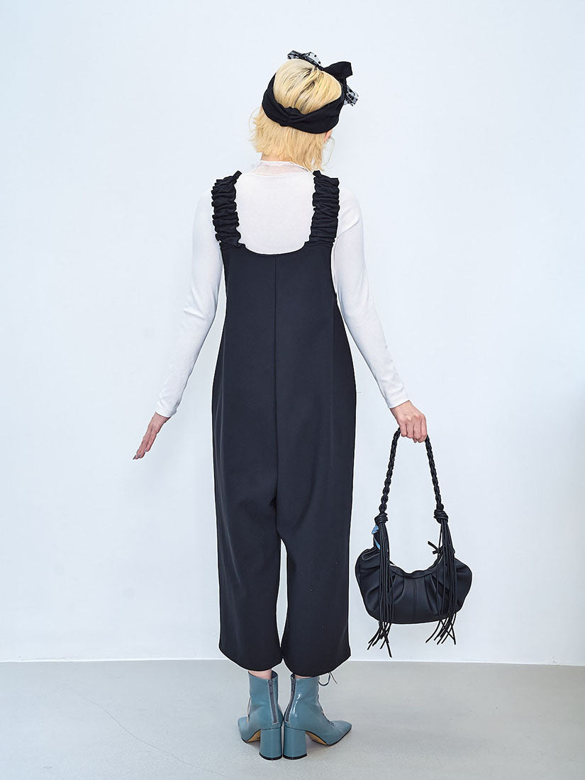Ruffle Strap Pleated Front Jumpsuit (2 Colours)