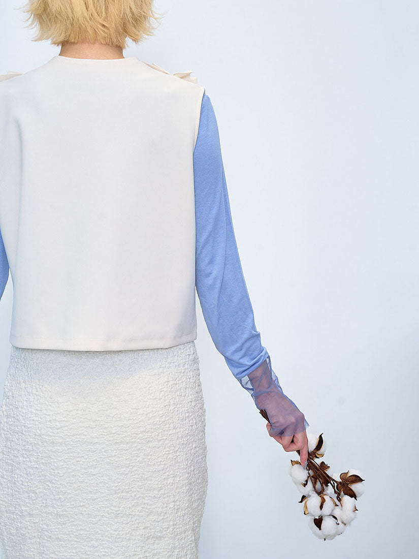 Ruffle Chiffon Hem Wrinkle Skirt (2 Colours)