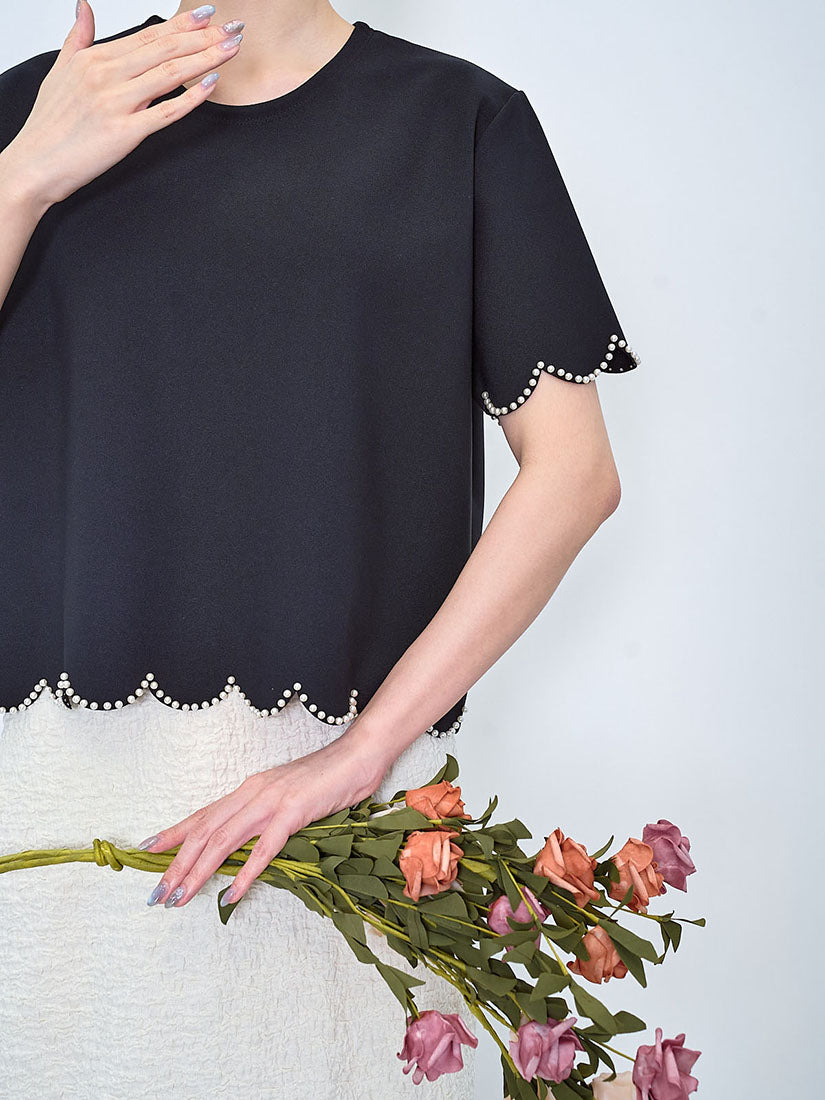 Scallop Pearl Edge Top (2 Colours)
