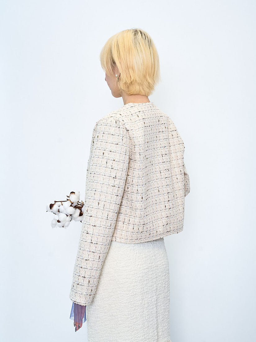 Golden Heart Button Tweed Jacket (2 Colours)