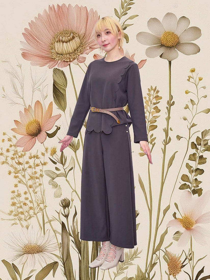 Pearl Side Pleated Pants (2 Colours)