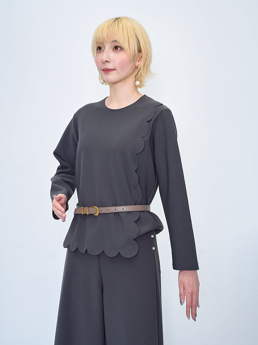 Scallop Edge Detailed Top (2 Colours)