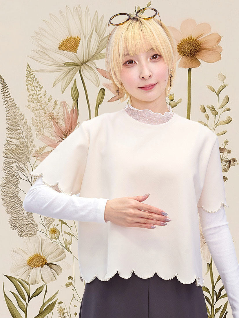 Scallop Pearl Edge Top (2 Colours)