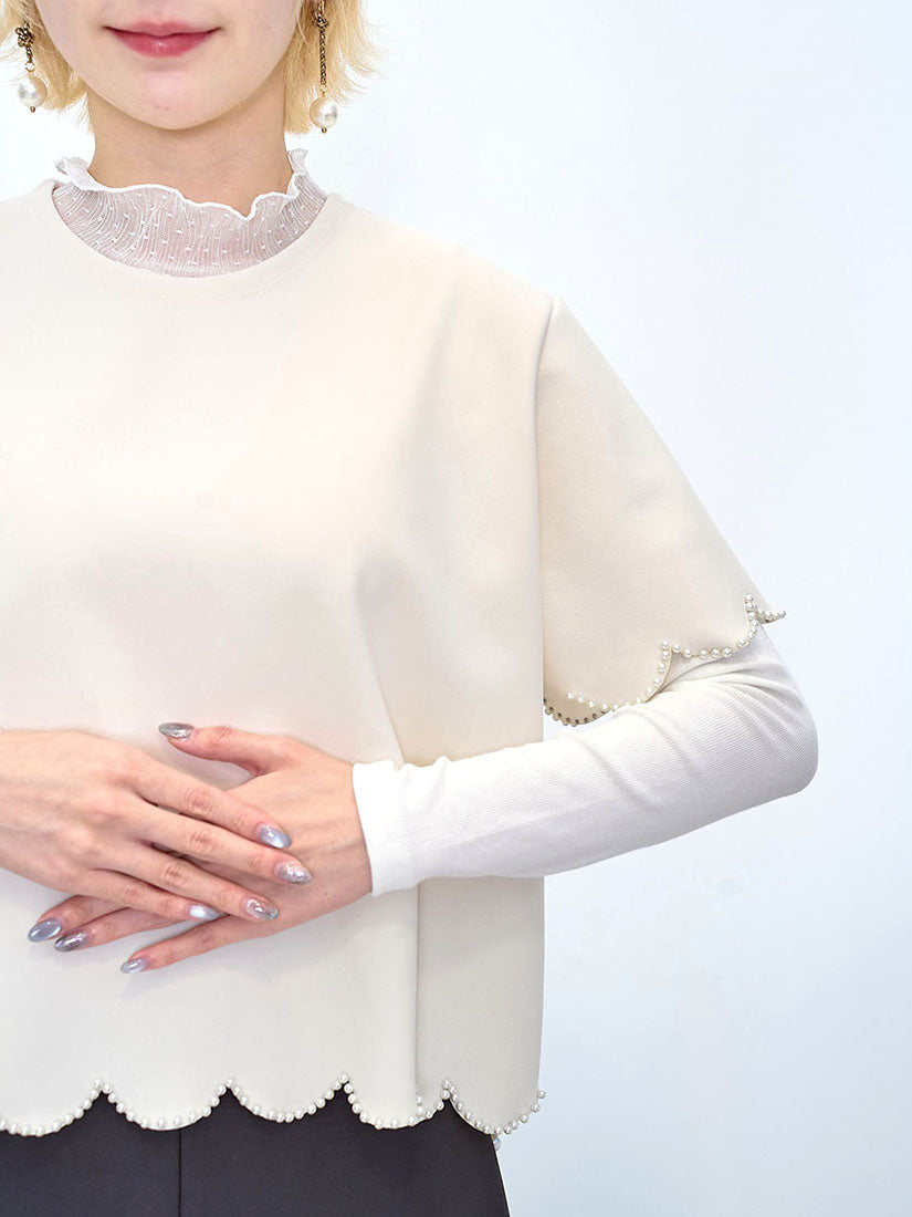 Dot Mesh Mock Neck Top (2 Colours)