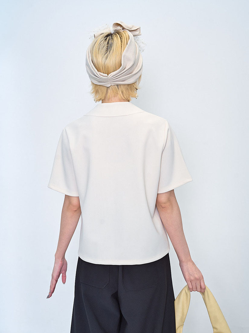 Pearl Collar Top (2 Colours)