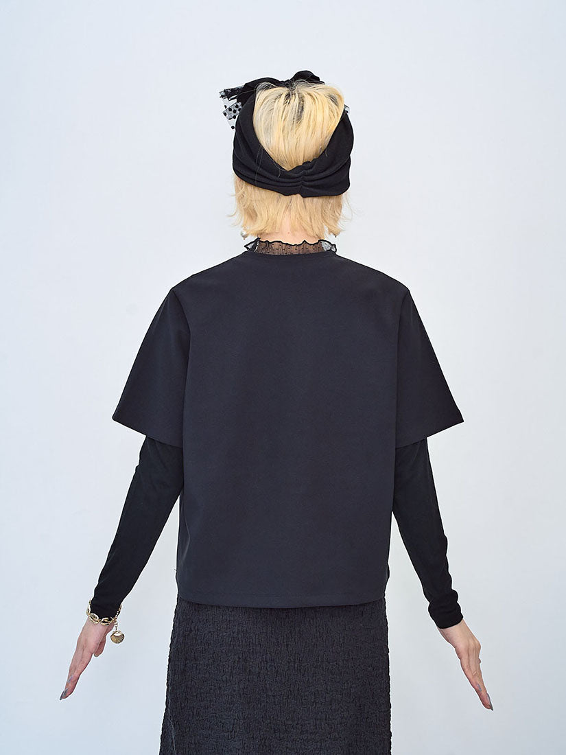 Mesh Ruffle Heart Top