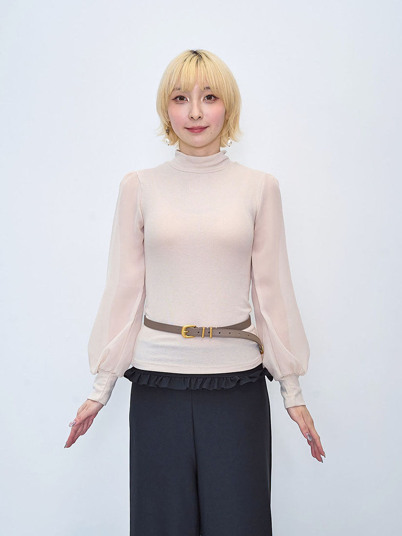 Chiffon Sleeve Basic Top (2 Colours)