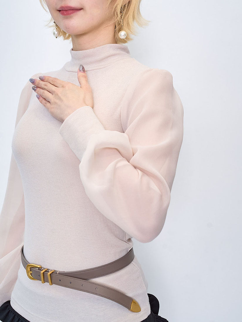 Chiffon Sleeve Basic Top (2 Colours)