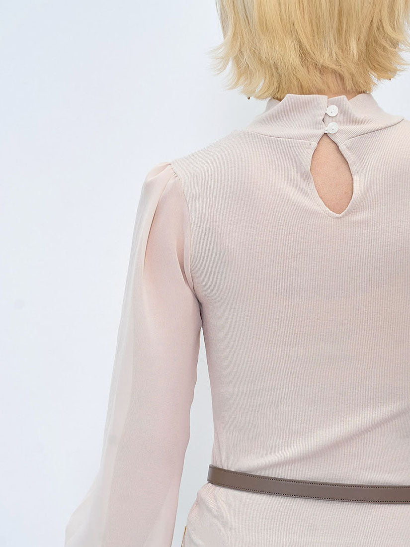 Chiffon Sleeve Basic Top (2 Colours)