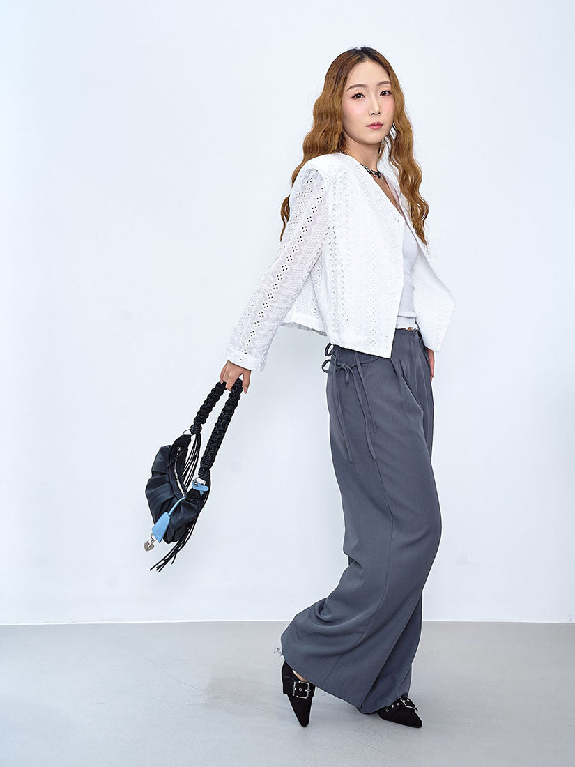 String Tape Raw Edge Pants (2 Colours)