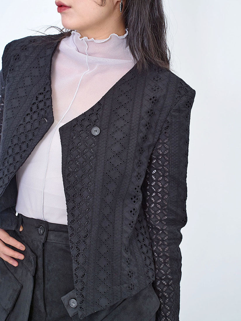 Perforated Embroidery Jacket (2 Colours)