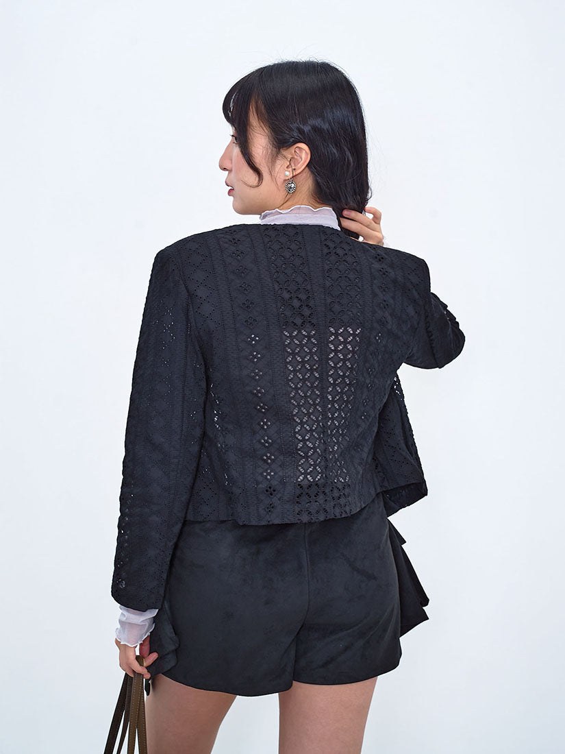 Perforated Embroidery Jacket (2 Colours)