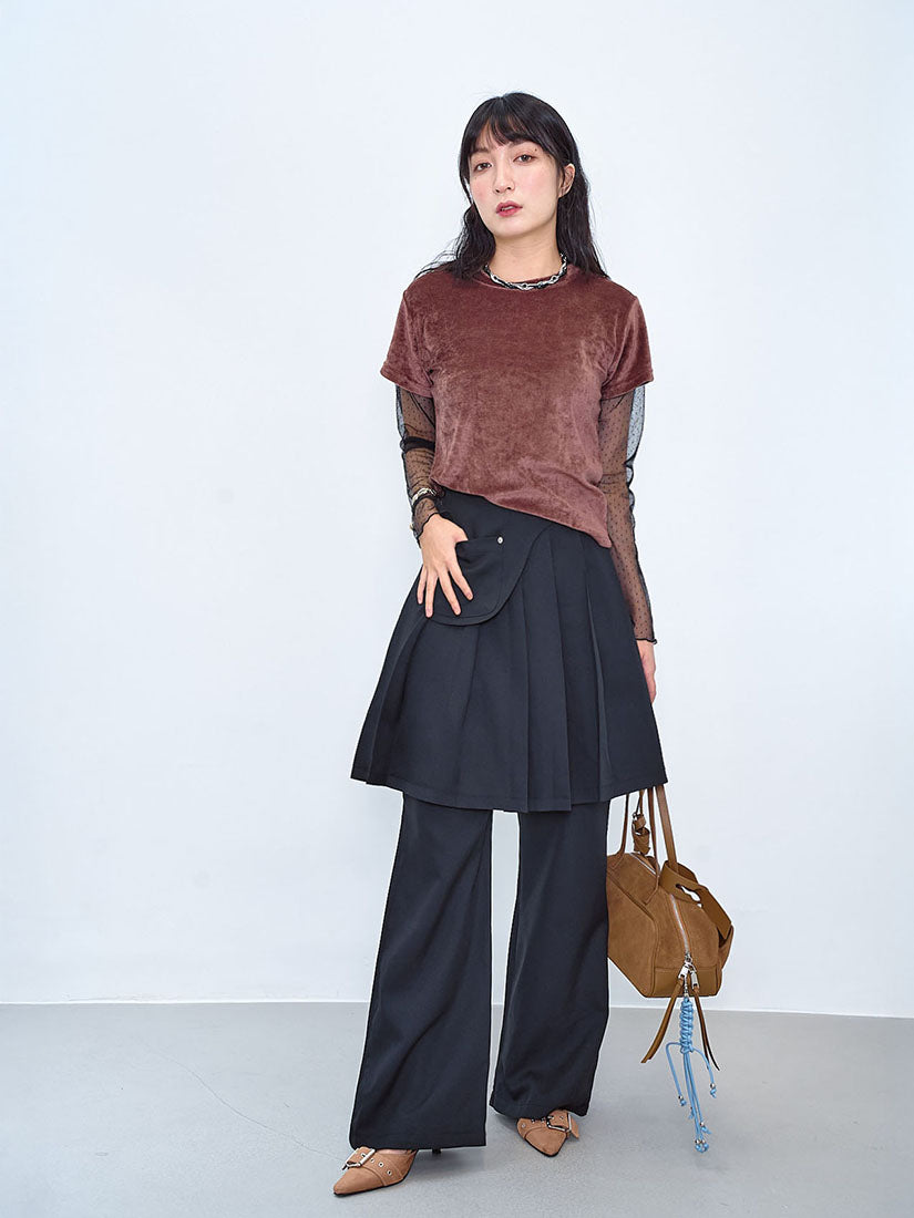 Detachable Pouch Belted Skirt Pants (2 Colours)