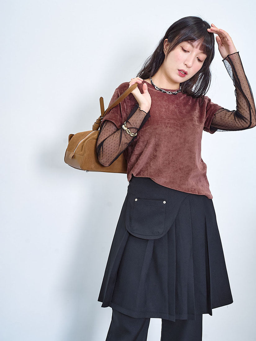 Detachable Pouch Belted Skirt Pants (2 Colours)