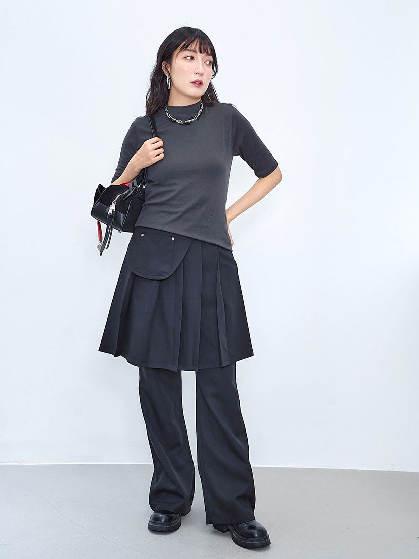 Mock Neck Half Sleeve Top (4 Colours)