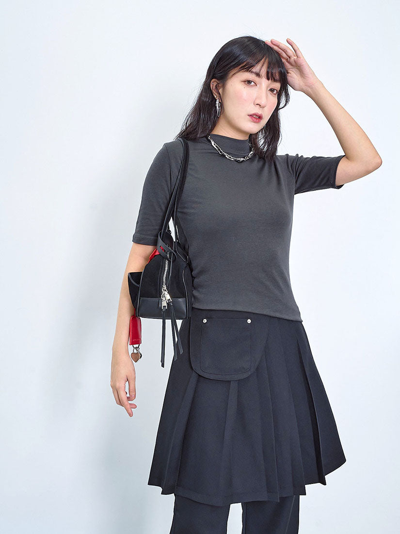 Mock Neck Half Sleeve Top (4 Colours)