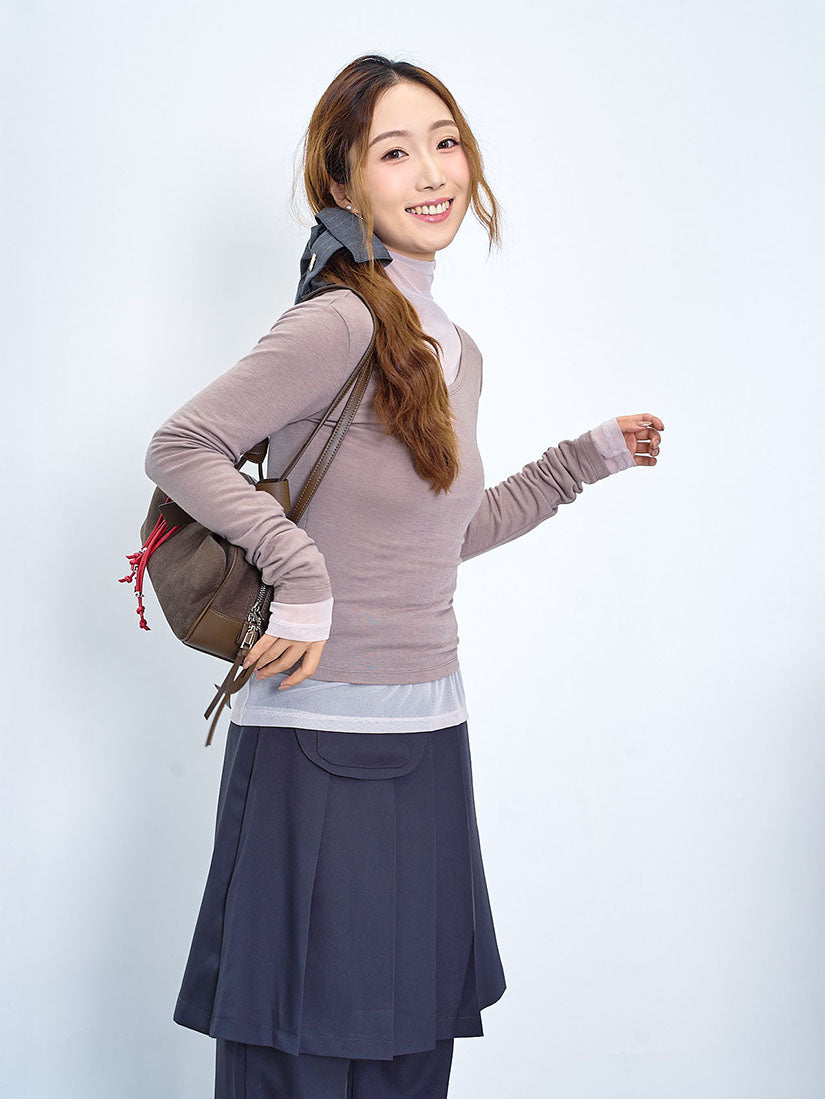 Scoop Neck Top With Mesh Top Underlay Set (2 Colours)