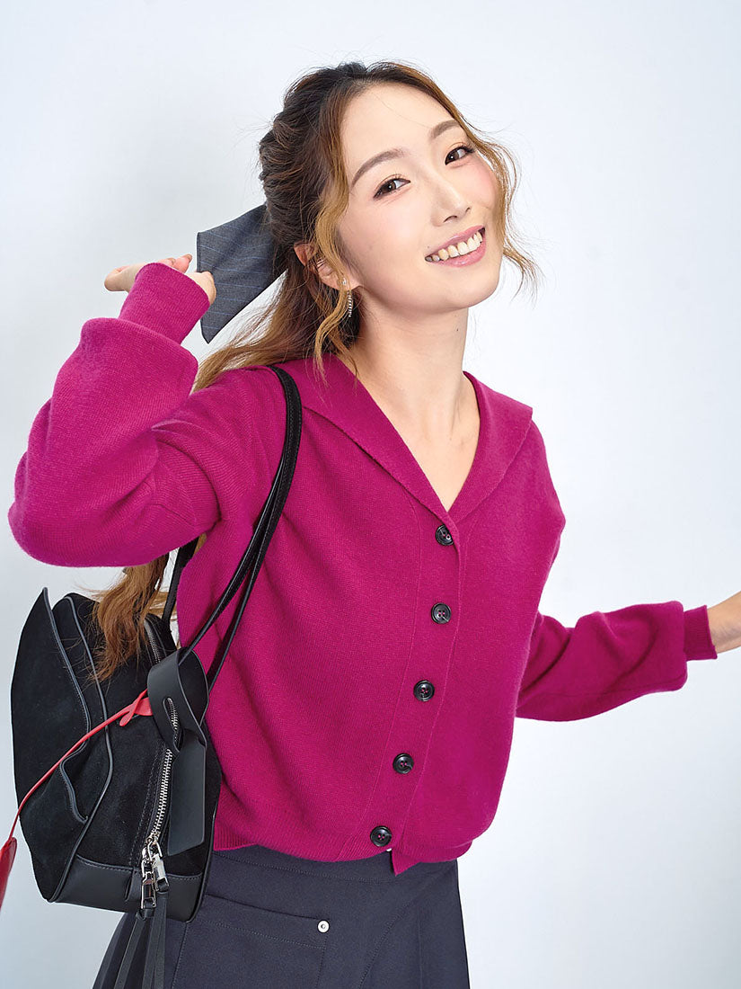 Sailor Collar Woollen Cardigan (3 Colours)