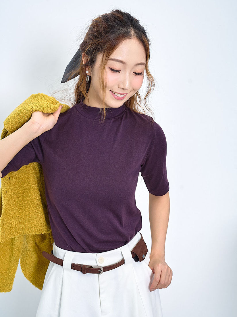 Mock Neck Half Sleeve Top (4 Colours)