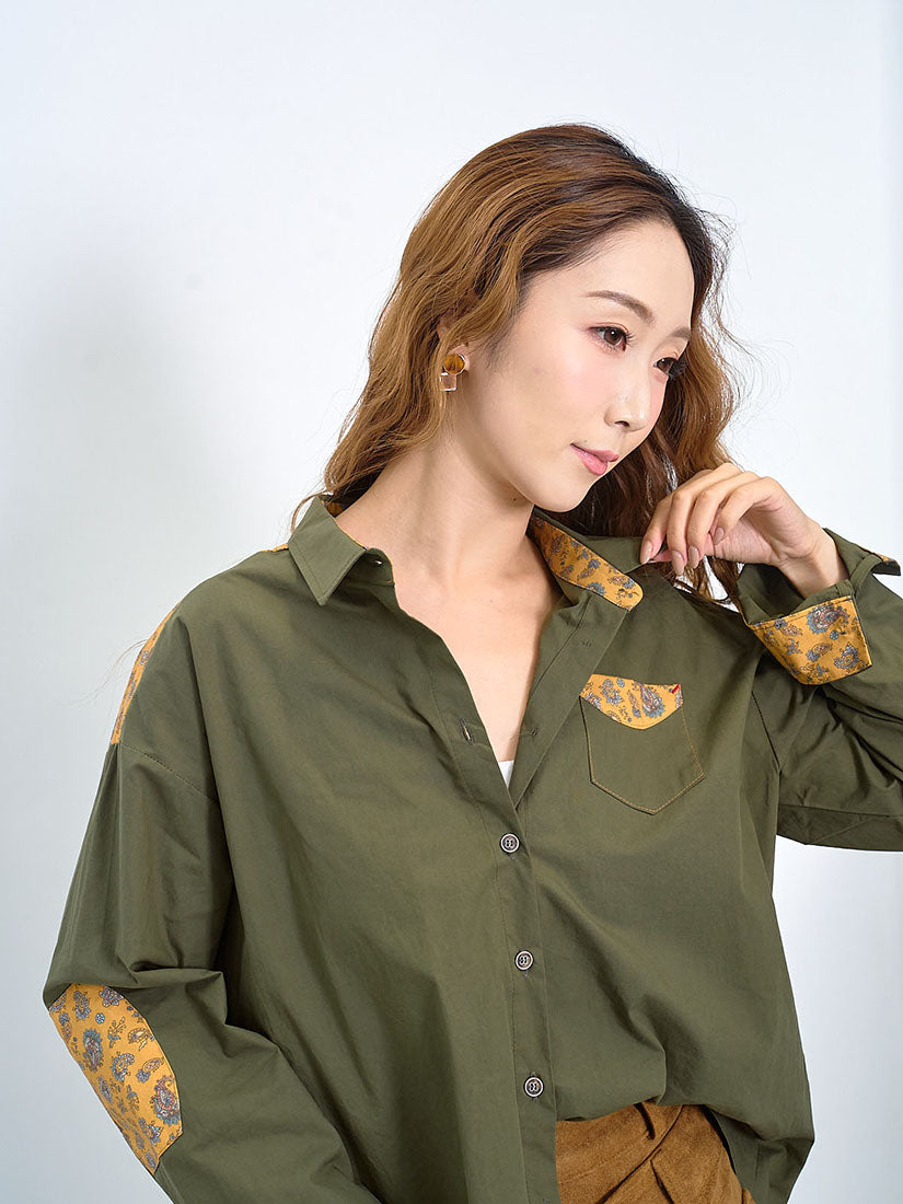 Paisley Printed Detail Shirt (2 Colours)