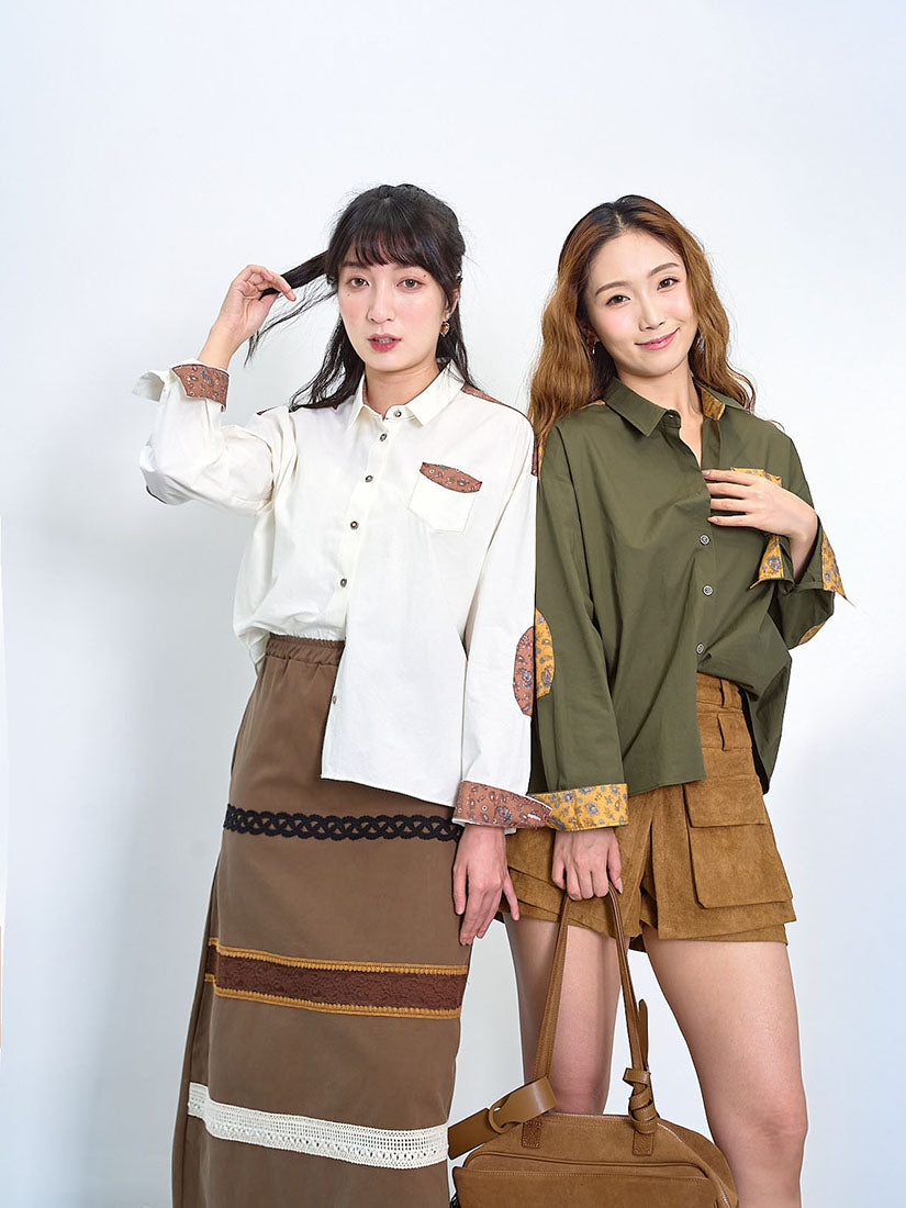 Paisley Printed Detail Shirt (2 Colours)