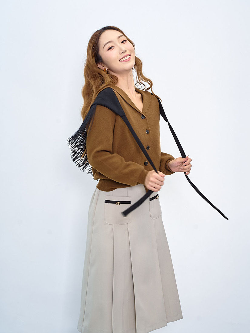 Sailor Collar Woollen Cardigan (3 Colours)