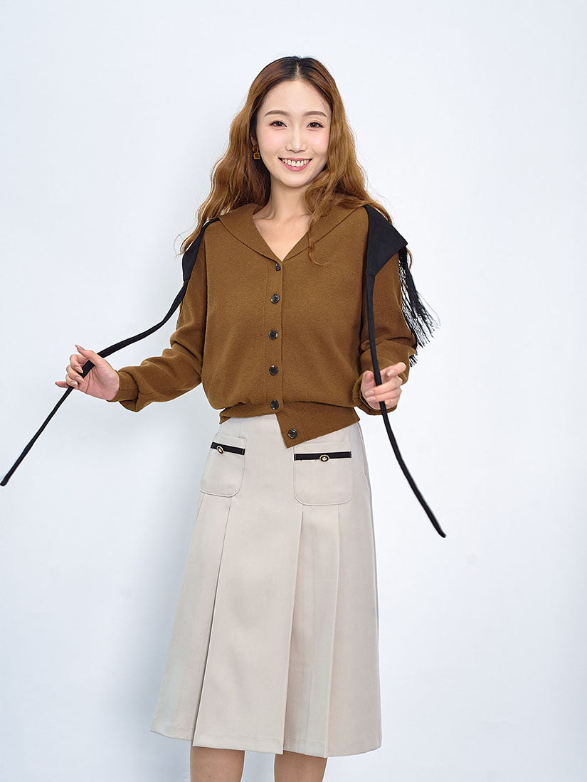 Front Pocket Pleated Skirt (3 Colours)