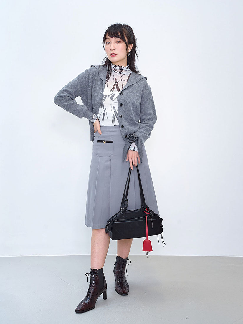 Front Pocket Pleated Skirt (3 Colours)