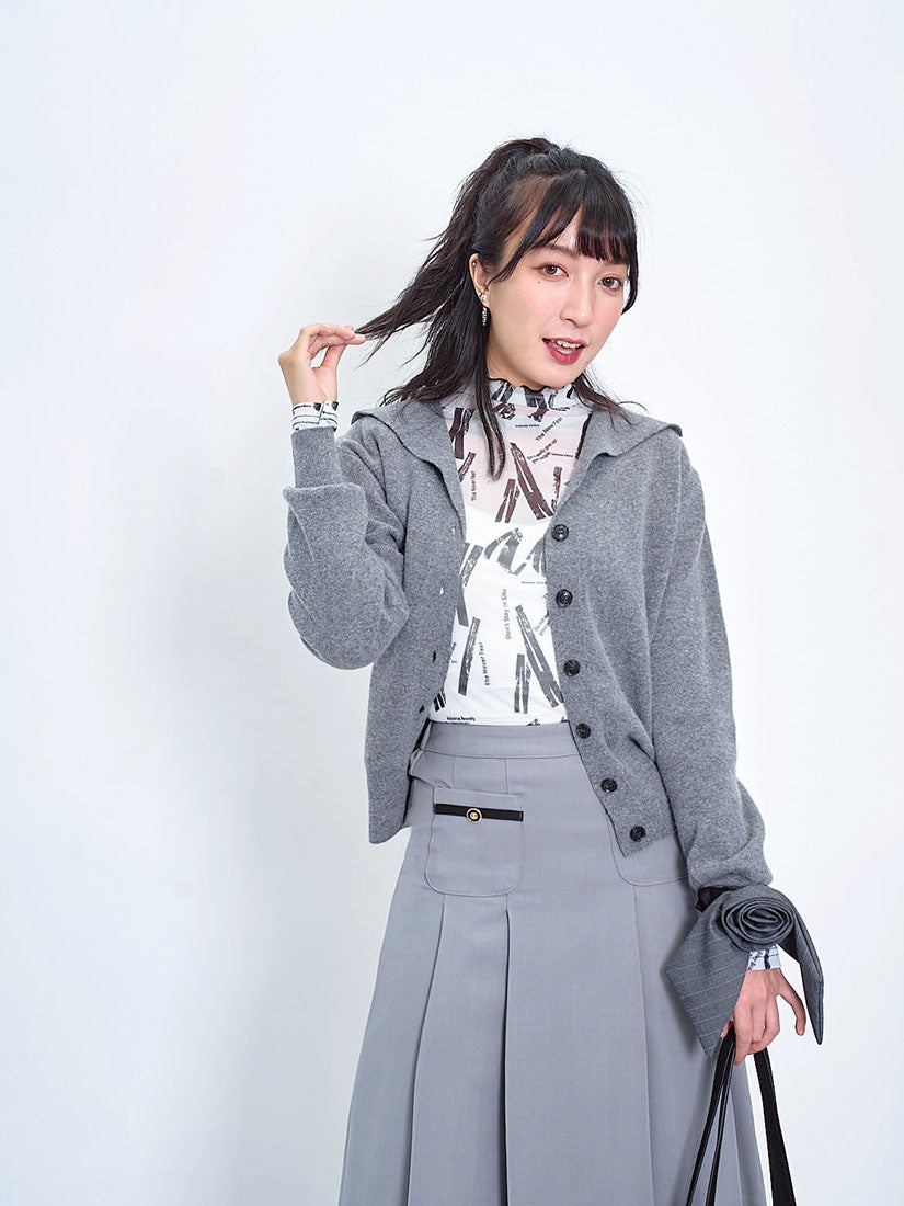 Sheer Printed Lettuce Edge Mesh Top (2 Colours)