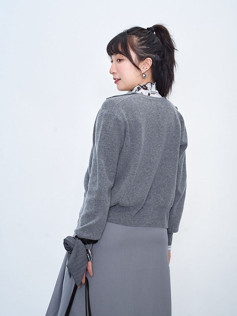 Sailor Collar Woollen Cardigan (3 Colours)