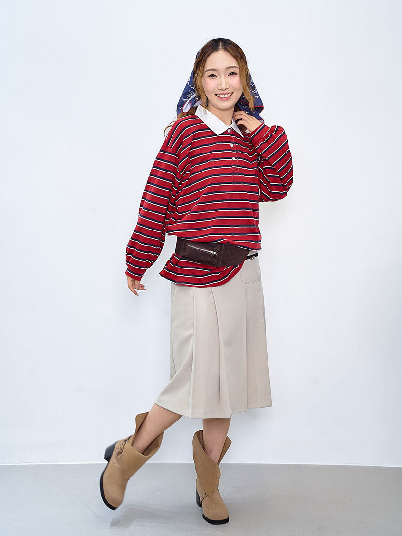 Front Pocket Pleated Skirt (3 Colours)