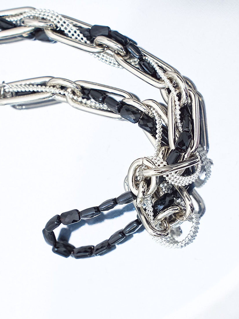 Chain Bead Twist Necklace