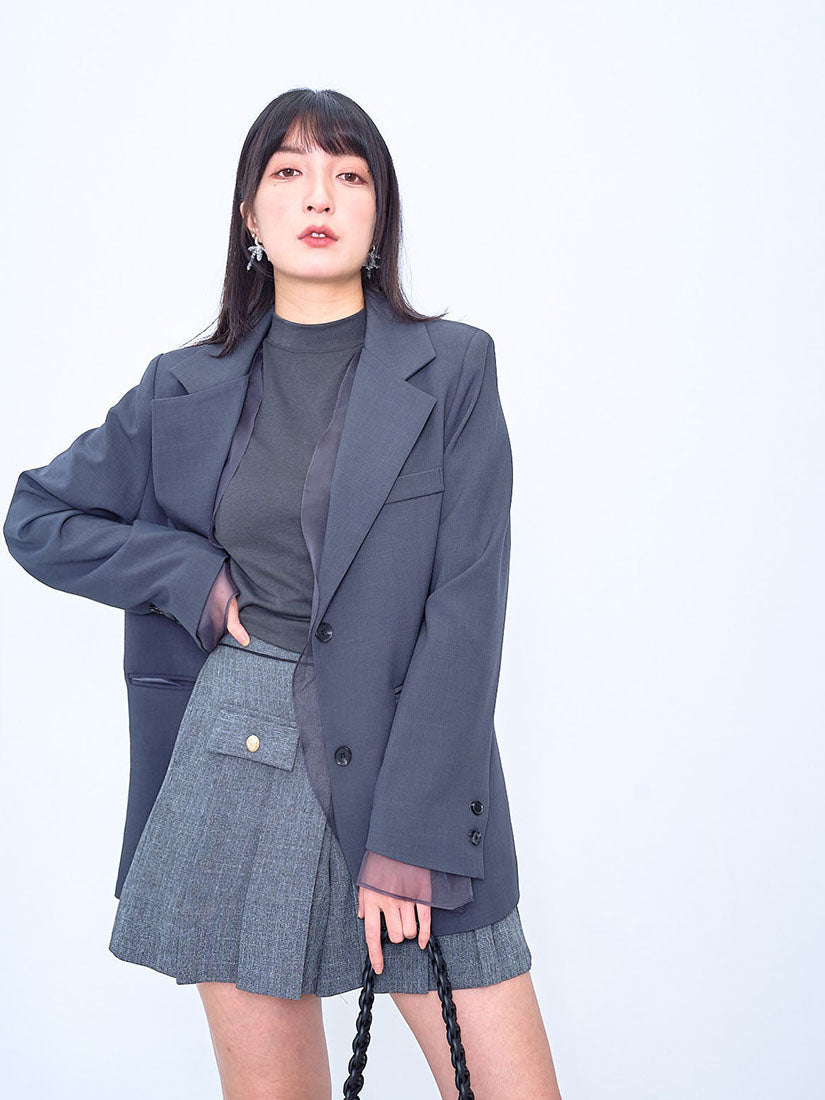 Organza Trim Blazer (3 Colours)