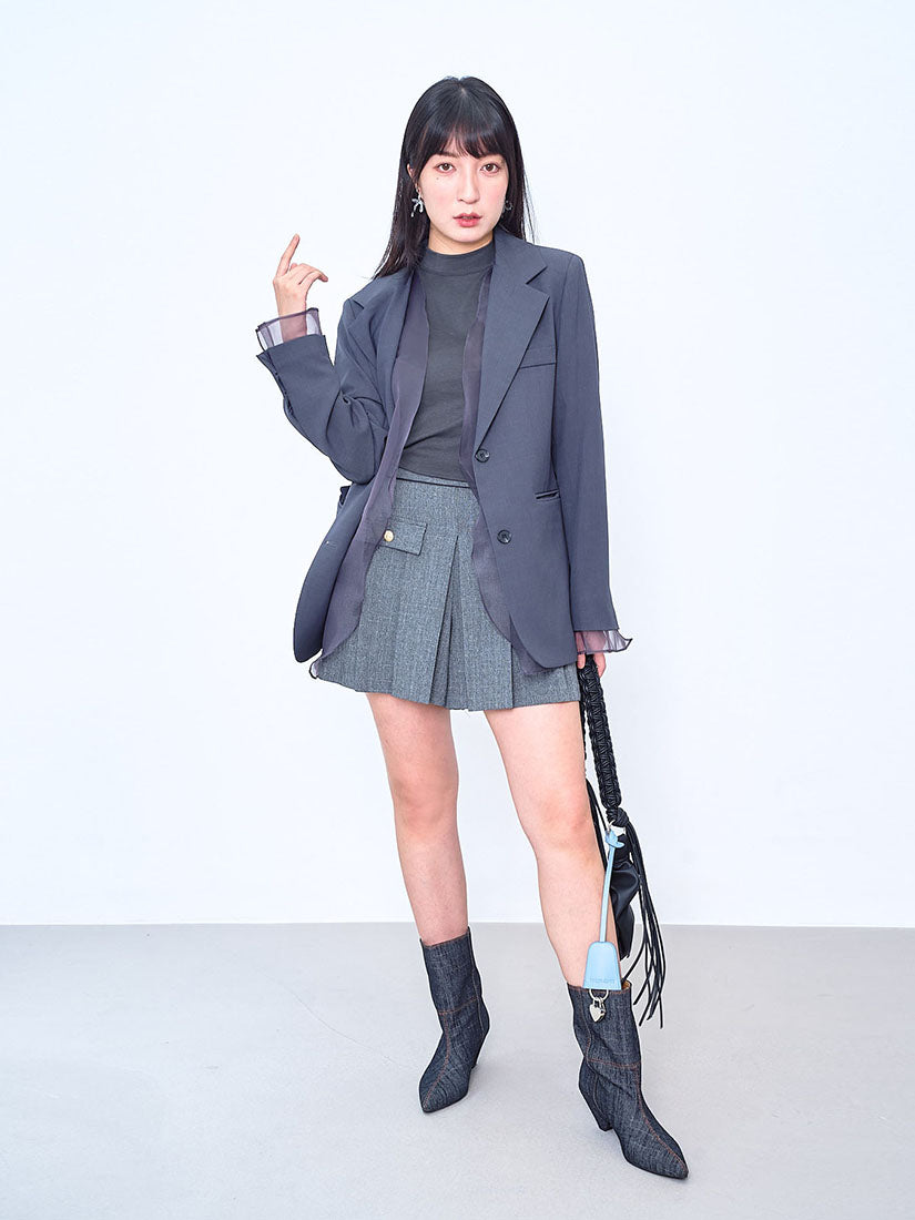 Organza Trim Blazer (3 Colours)