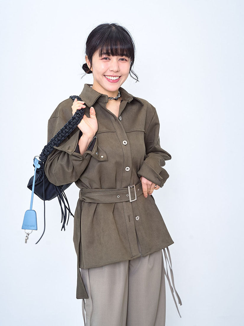 Belted Suede Shirt Jacket (2 Colours)