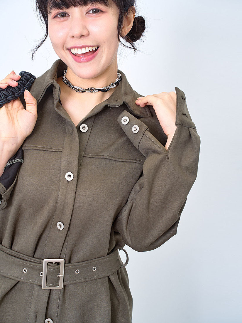 Belted Suede Shirt Jacket (2 Colours)