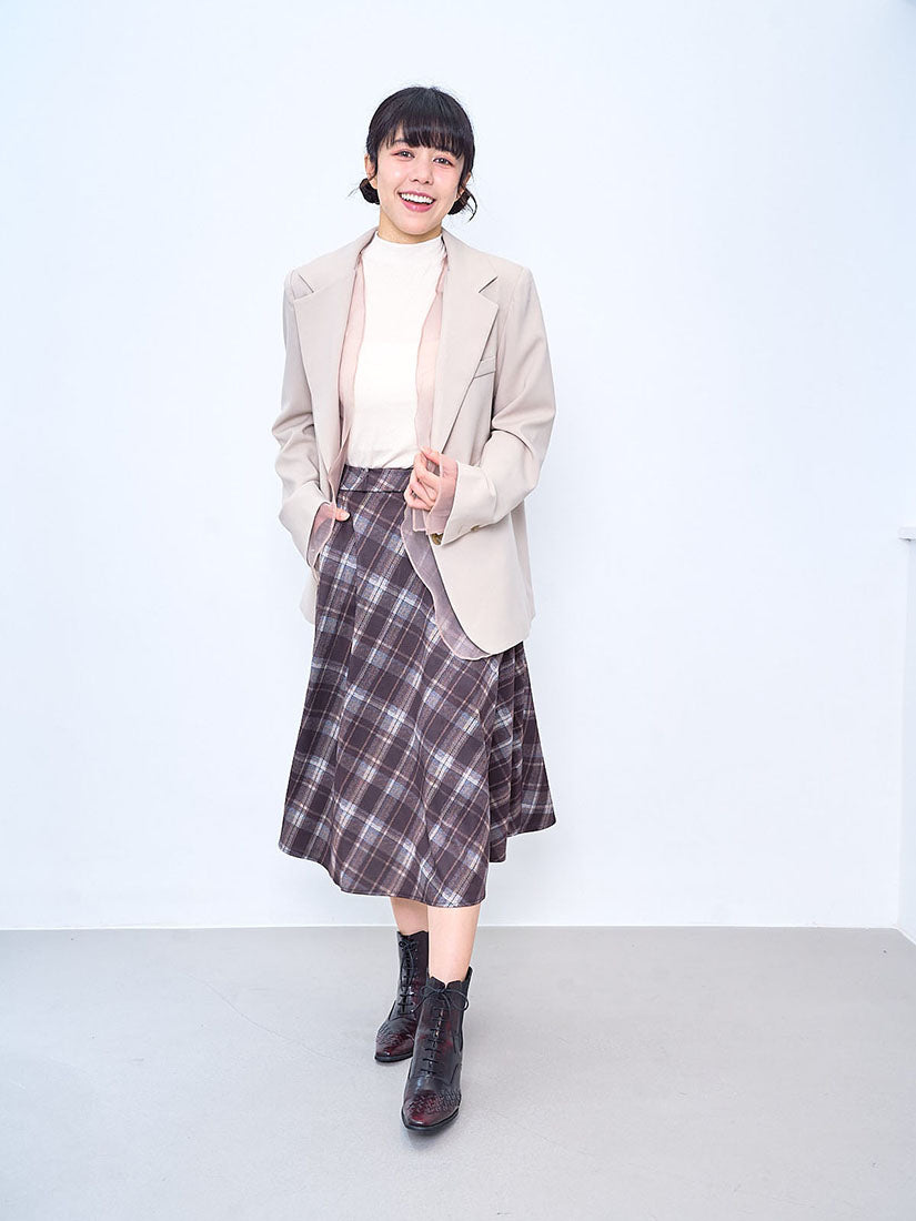 Tartan Printed Flare Skirt (2 Colours)