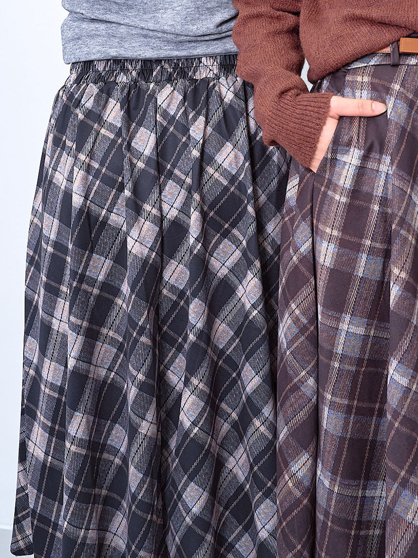 Tartan Printed Flare Skirt