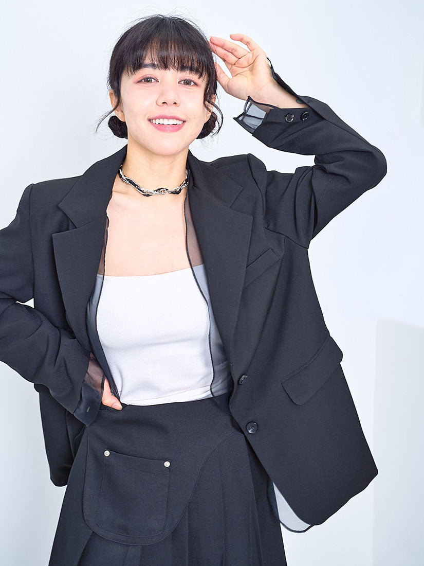 Organza Trim Blazer (3 Colours)