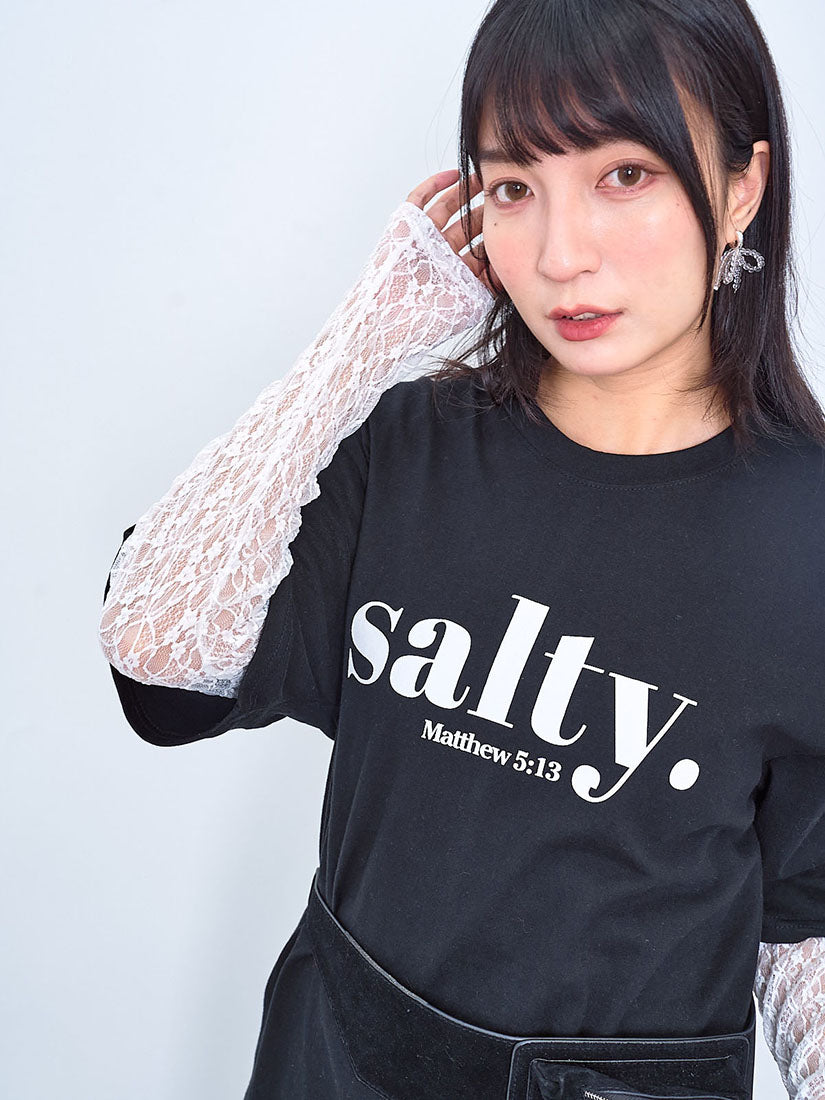 Lace Sleeve 'Salty' Tee (2 Colours)