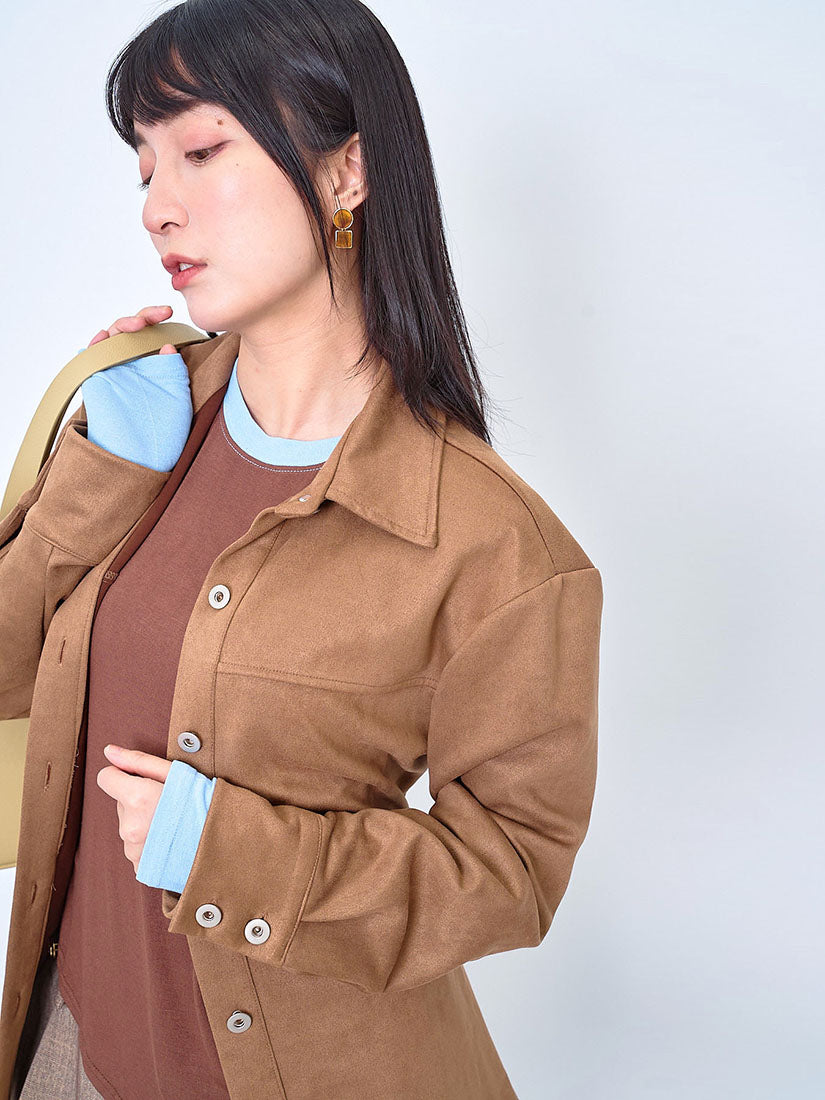 Belted Suede Shirt Jacket (2 Colours)