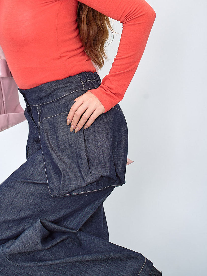 Pouch Pocket Denim Pants