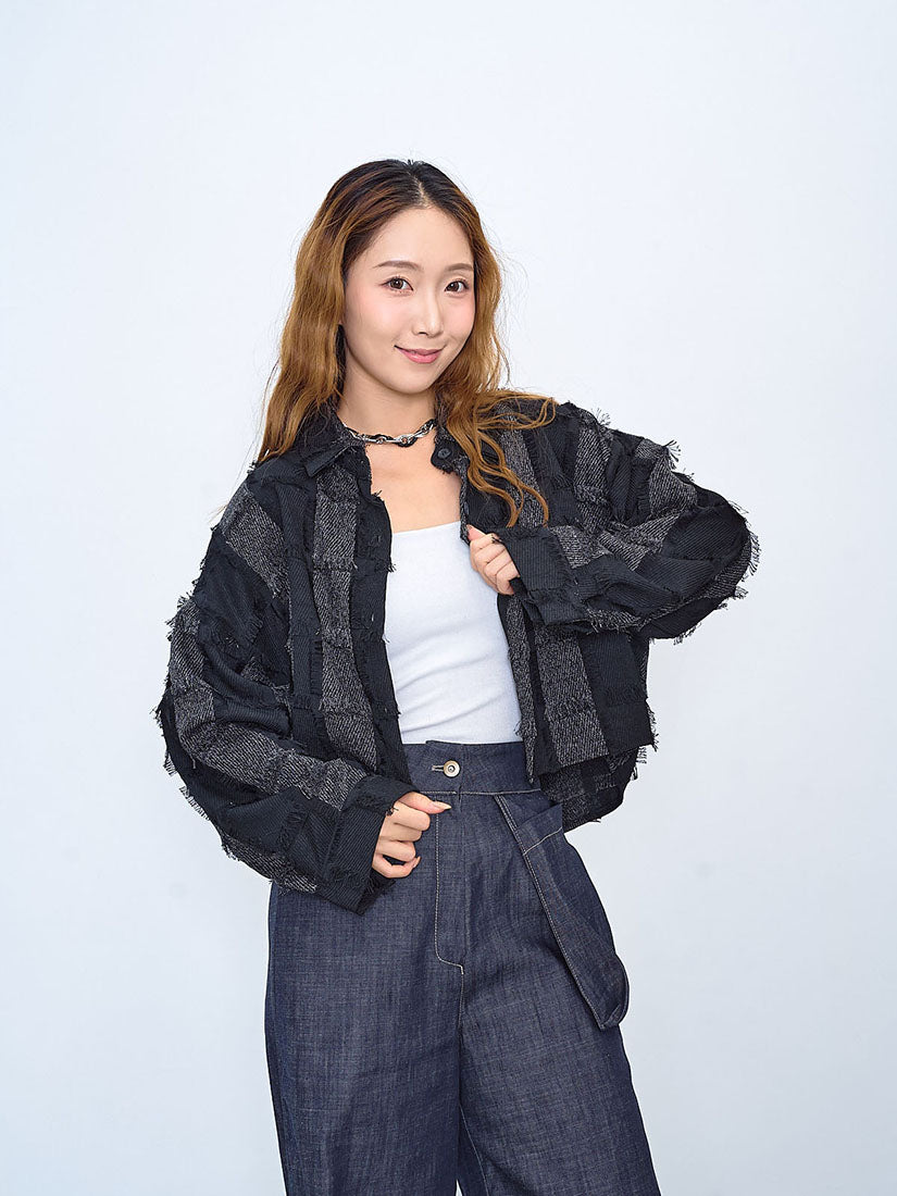 Tassel Checker Textured Jacket (2 Colours)