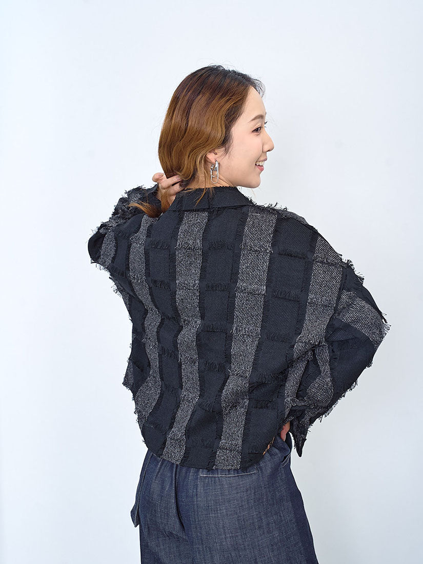 Tassel Checker Textured Jacket (2 Colours)