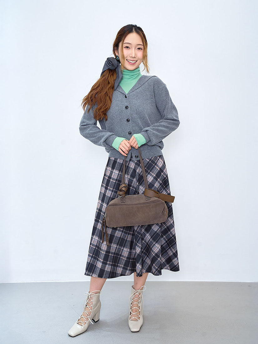 Tartan Printed Flare Skirt