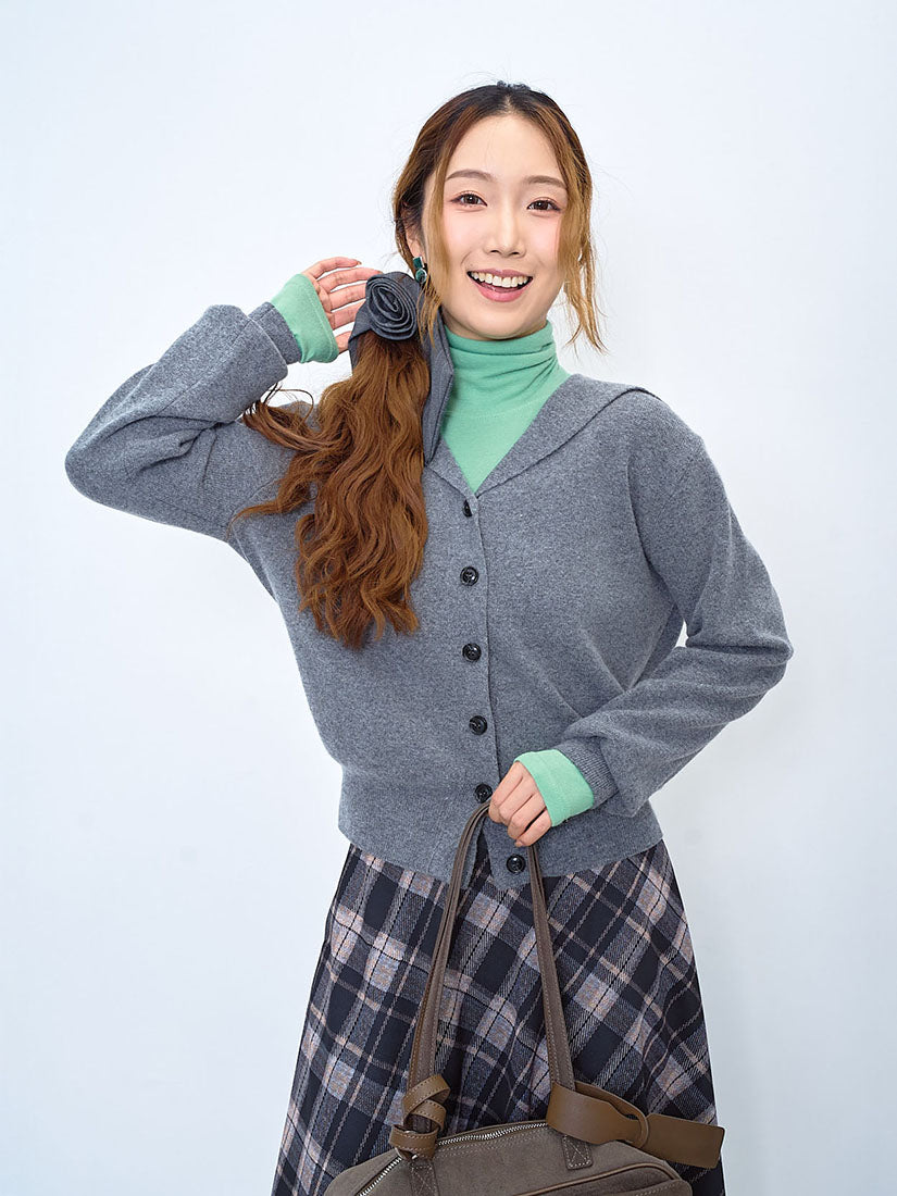 Sailor Collar Woollen Cardigan (3 Colours)