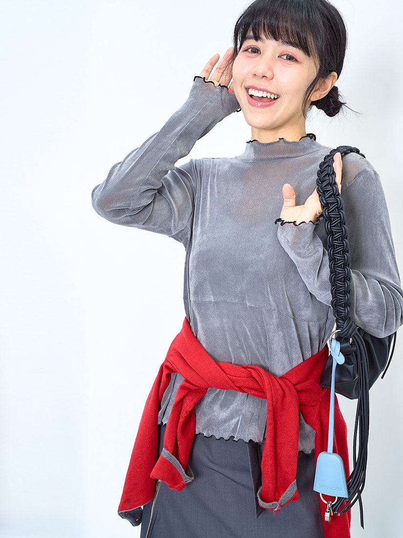 Lettuce Edge Mesh Velvet Top (3 Colours)