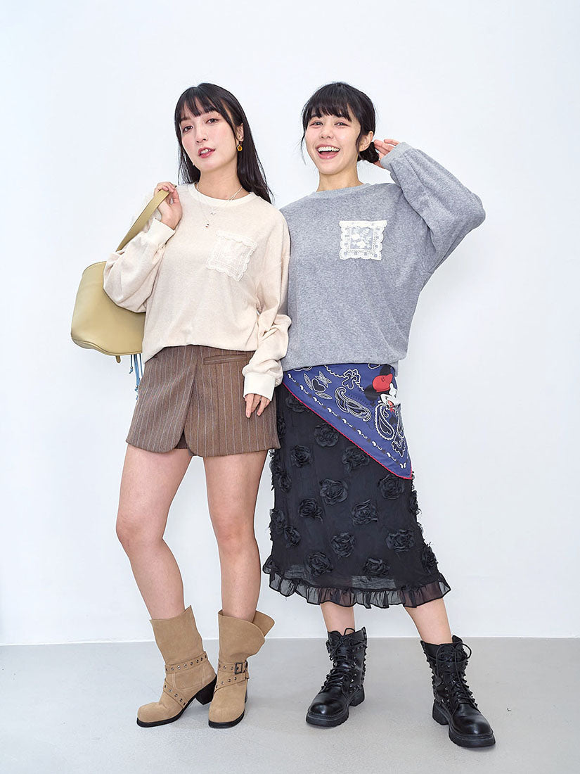 Lace Pocket Sweatshirt (2 Colours)