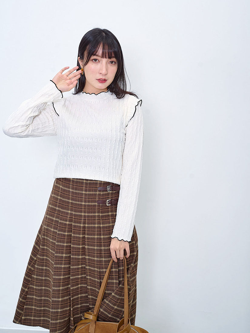 Lettuce Edge Detail Wrinkle Top (2 Colours)